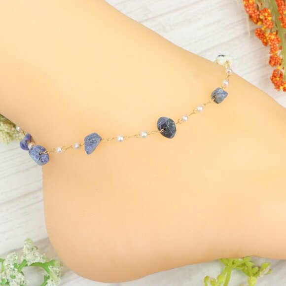 "Handmade Anklet – Elegant & Delicate Jewelry for Women | UNVRC1673 - Picture 9 of 10